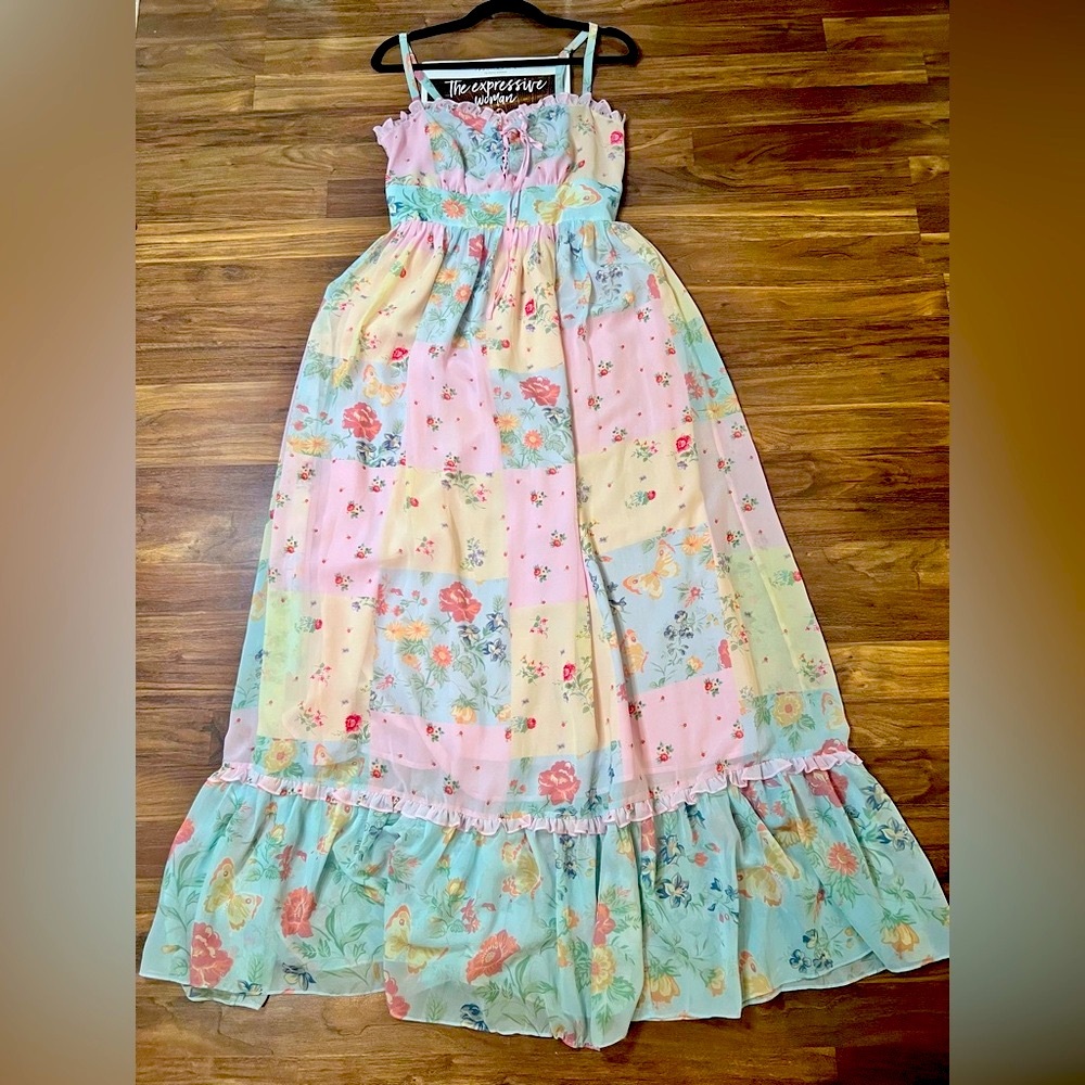 Dolls Kill Pastel Patchwork Maxi Dress - Picture 4 of 7